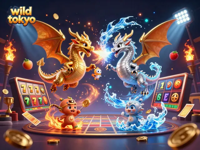 Experience wild tokyo thrills with casino dragons clashing fire and ice in a vibrant gaming spectacle.